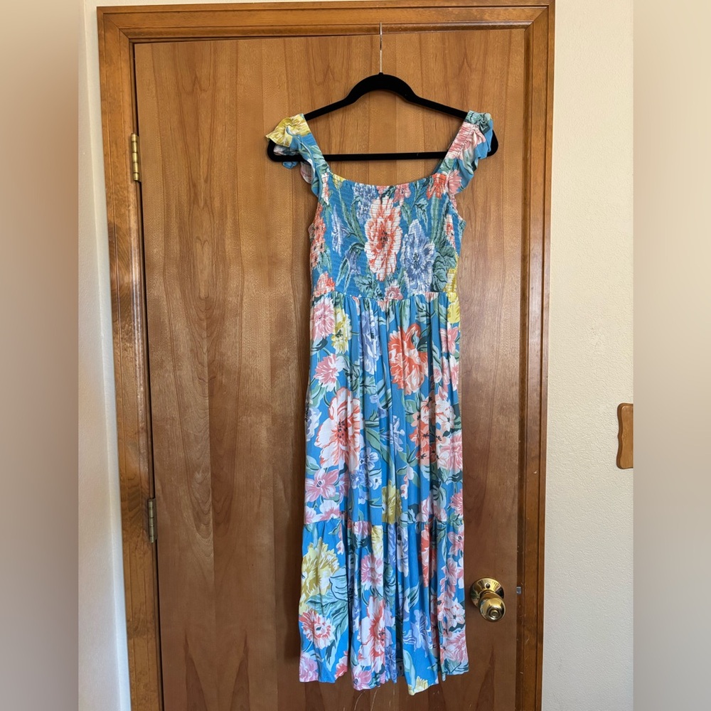 LOFT Floral Smocked Dress